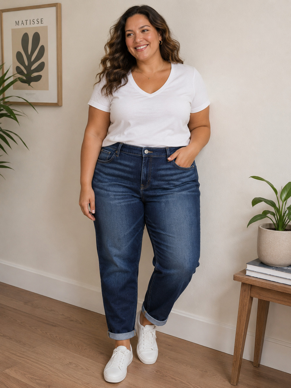 Old Navy WOW Mid Rise Boyfriend Jeans 14 Cuffed Dark Wash Casual Denim Pants